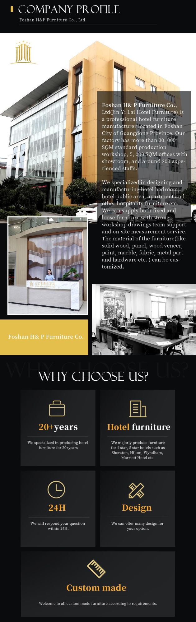 Holiday 5 Star Hotel Guest Room Furniture Sets Custom Made Bedroom Furniture for Hotel