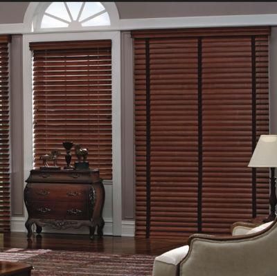 China Supplier 50mm Wooden Horizontal Venetian Blinds Blackout Wooden Window Blinds