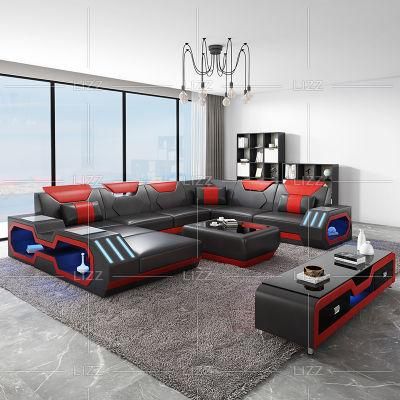Modern Leather Large Sectional and Sofa