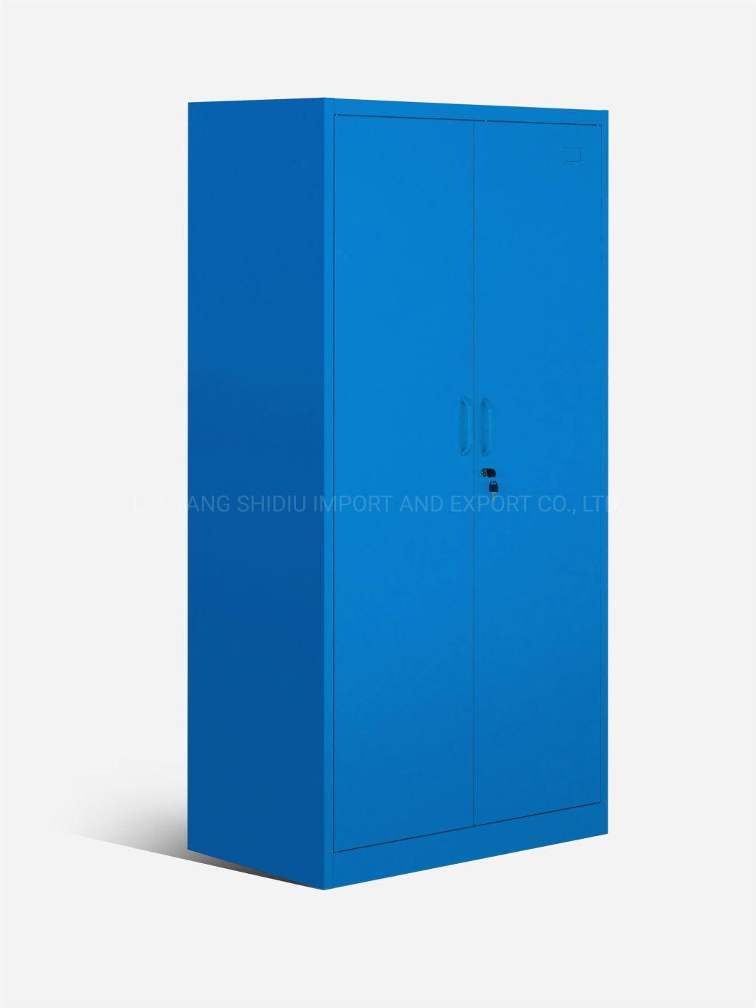 Metal Blue Storage Closet Cupboard Armoire Wardrobe for Clothes