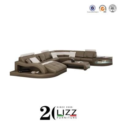 Modern Online Discount Home Furniture Sofa Set Sectional Recliner LED Leather Sofa