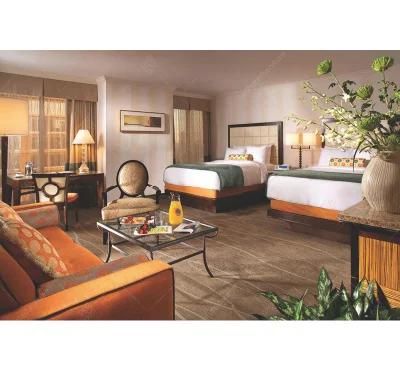 European Hotel Bedroom Furniture Ebony Veneer Ancient Bed