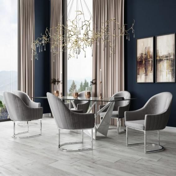 Restaurant Furniture Hotel High-Class Armchair Velvet Dining Room Chair