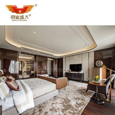 Modern Luxury Hotel Guest Room Solid Wood Bedroom Furniture