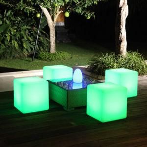 Plastic Glowing Seat Dice LED Cube Stool LED Furniture Light 43cm Dice Chair