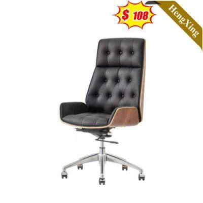 Simple Design Home Office Furniture High Back Black PU Leather Fabric Plywood Leisure Swivel Lounge Chair