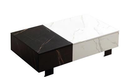 MDF Melamine Rock Pattern Liftable Coffee Table Living Room Furniture