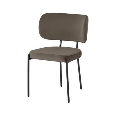 Simple Style Armless Velvet Cheap Dining Chair with Wing Back