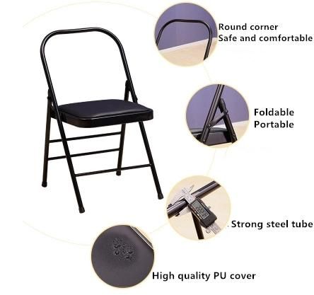 Yoga Chair Auxiliary Tool Wholesale Backless Metal Iyengar Yoga Folding Steel Chair