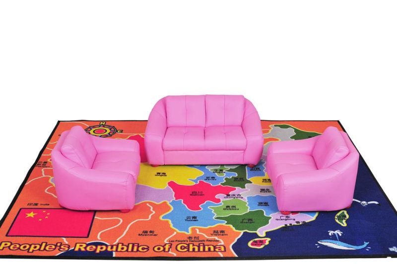 Children Playground and Reading Area Sofa Seat, Preschool and Kindergarten Day Care Furniture, Kids Nursery Furniture, Baby Room Wood Sofa with Storage