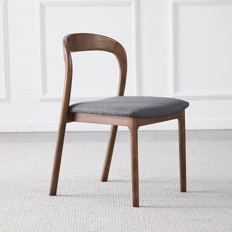 Sell Well Nordic Solid Wood Household Modern Simple Negotiation Backrest Cloth Dining Chair