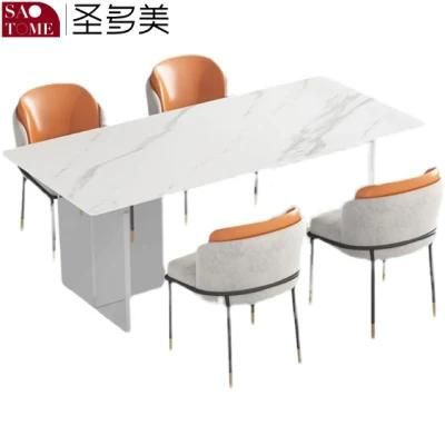 Modern Living Room Rock Board Furniture Transparent Flat Long Foot Dining Table