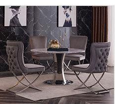 Nordic Design Modern Furniture High Polishing Stainless Steel Base Marble Lamp Table