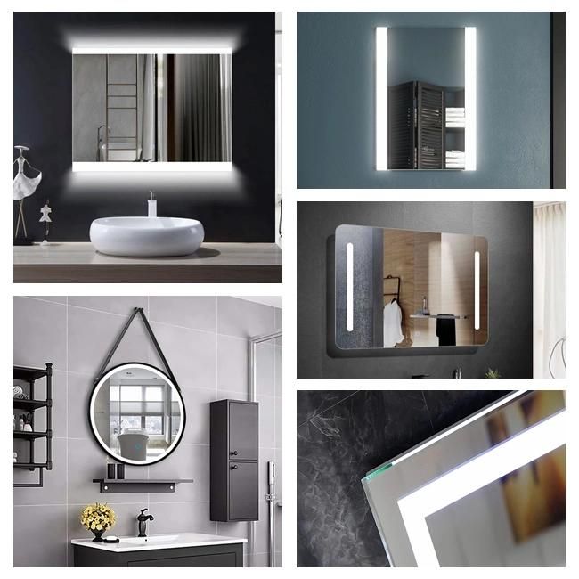 5mm Reversible on off Touch Switch Wall Hanging Anti-Fog Decorative LED Bathroom Mirror with Bluetooth