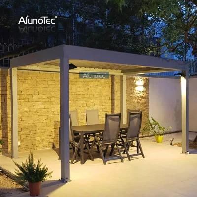 Modern Style Telecontrol Remote Control Pergolas Automatic Roof Shutter Pergola Sun Shade Gazebo with Sliding Gates