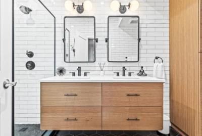 Bathroom Renovation MID-Sized Modern Master Wet Room Bathroom Vanity Cabinets