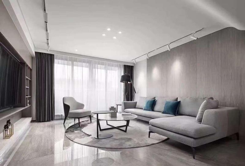 Concise Home Brand Living Room Furniture Genuine Leather Fabric Upholstered Metal Base Modern Corner Sofa
