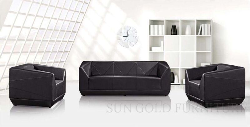 Beautiful Modern Brown Luxury Leather Reception Sofa Boss Room Sofa Set