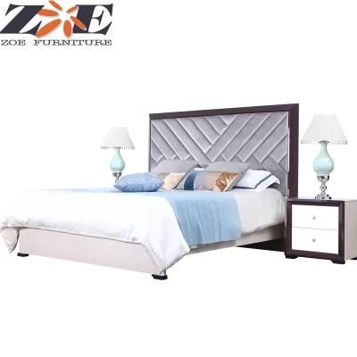 Modern MDF High Gloss PU Painting Bedroom Bed with Belleved Edge