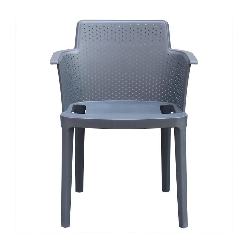 Wholesale Outdoor Furniture Modern Style Garden Furniture Quebec Plastic Chair Eco-Friendly PP Armrest Dining Chair