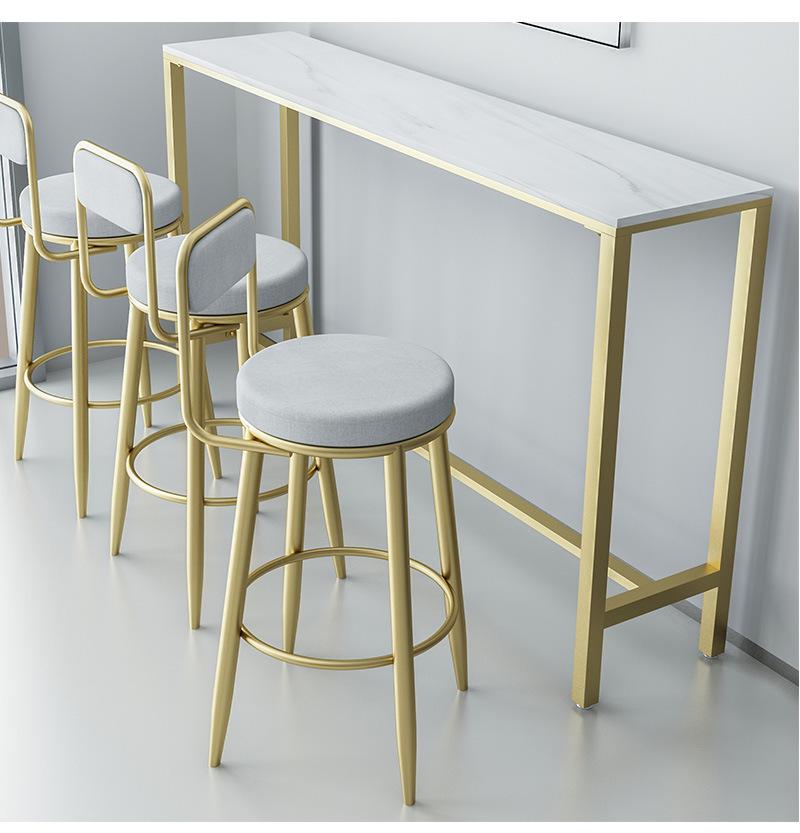 Modern Fabric Cushion Metal Golden Base Furniture Bar Chairs