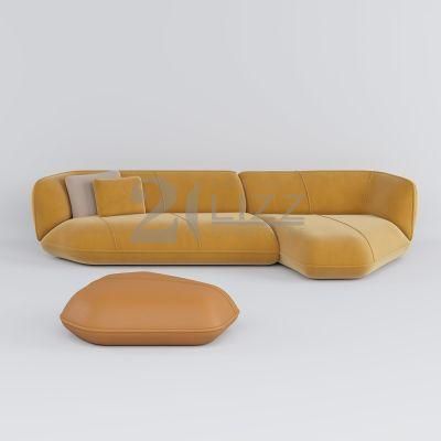 Contemporary Warm Hotel Home Uphoslter Furniture Sectional Living Room Fabric Sofa with Bean Bag