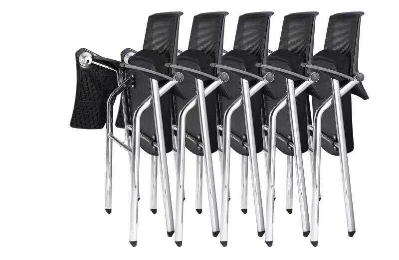 High Quality Folding Chair Office Training Room Chair Stackable Student Mesh Chair with Writing Pad