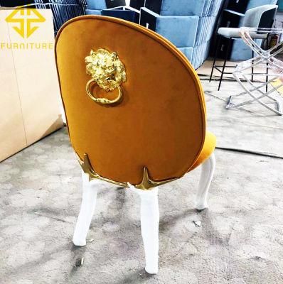 Luxury Gold Stainless Steel Dining Chair Hotel Restaurant Banquet Popular Style in The Middle East Fashion Wedding Chair