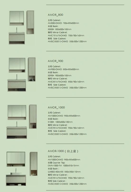 in Stock Italian Good Price Commercial Crack White Oak Floor Mounted One Sink Vanity Bathroom Cabinet