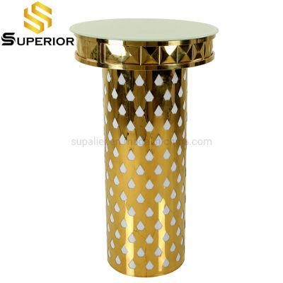 Mini Bar Counter Furniture Gold Stainless Steel Cocktail Table