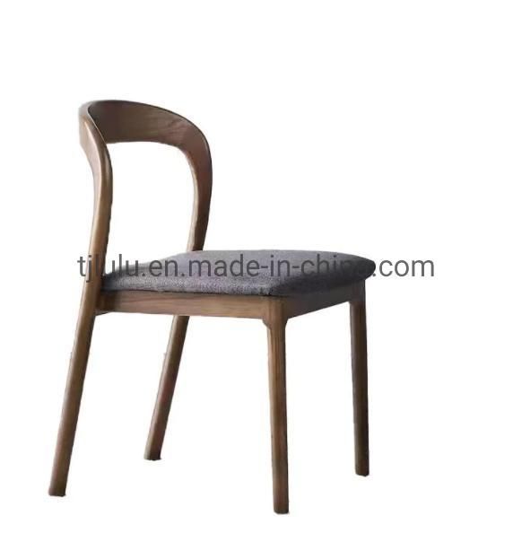 Modern Fabric Solid Wood Upholstered Dining Chair Restaurant Kitchen Leather Cafe Wooden Chair