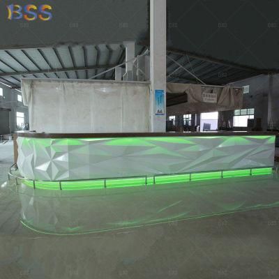 Colorful Lighting 7.2m Long Curved Night Club Bar Counter