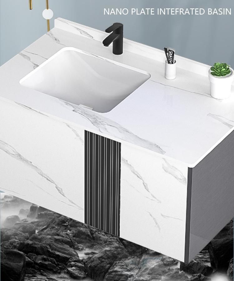 American Style Wholesale White Rubber Wood Bathroom Furniture, Bathroom Vanity, LED Mirrored Cabinet