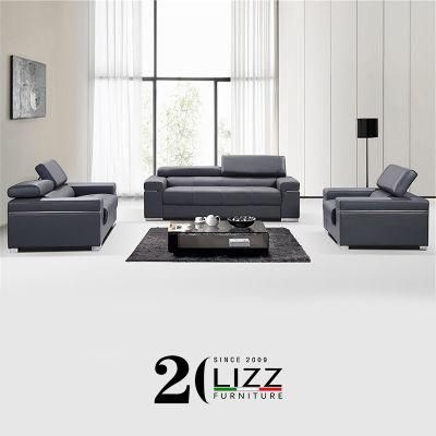 New Modern Design Living Room Furniture Combination Home Leather 1s+2s+3s Sofa with Adjustable Headrest