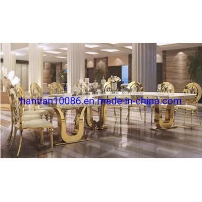 Wholesale Party Event Crystal Pendant Furniture Stainless Steel Gold Wedding Decor Dining Table