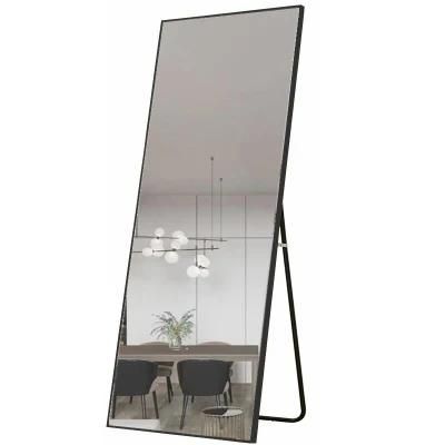 Modern Fashion Black Steel Full Wall Hanging Bathroom Mirror