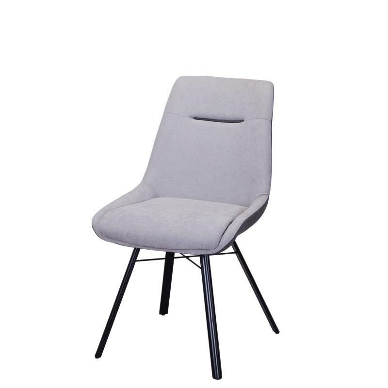 Modern Home Office Restaurant Furniture Fabric Comfortable Dining Chairs with Metal Legs