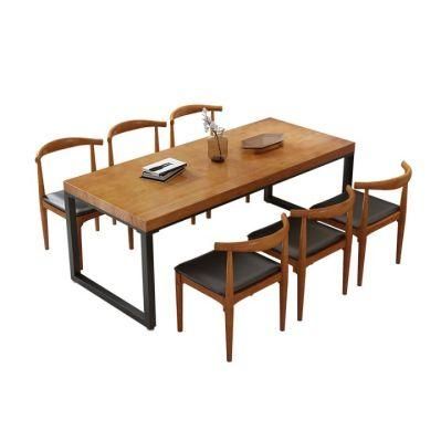 China Customized 1 Table 6 Chairs Combination Solid Wood Furniture