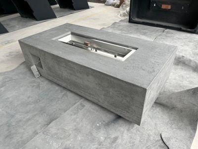 Ready to Ship Concrete Color Outdoor Rectangle Fire Pit Table for Patio &amp; Backyard