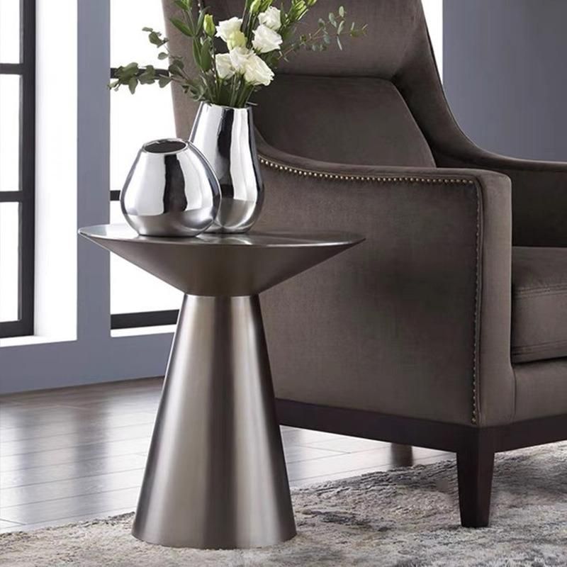 Modern Metal Furniture Round Titanium Stainless Steel Coffee Table