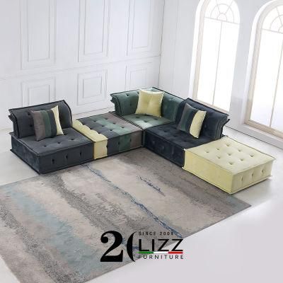 Dubai Contemporary Home Furniture Set Cathedral Multi Color Modular Sectional Living Room Fabric Sectional Sofa