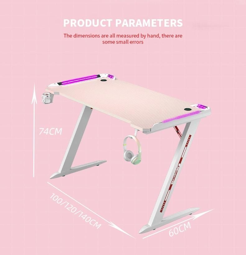 12)Elites with LED Lighting Home Modern Electronics Computer Gaming Desk