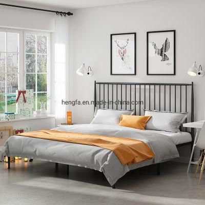 High Quality Modern Furniture Set Hotel Bedroom Iron Double Bed