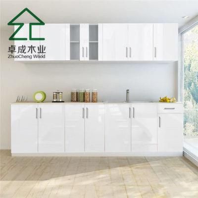 White MDF Faced PVC Kitchen Cabinet with PP Feet