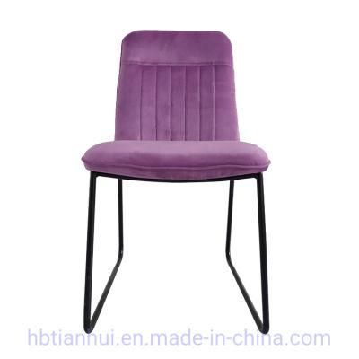 Modern Design Velvet Restaurant Living Room Dining Chairs with Metal Legs Chair