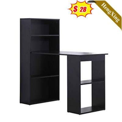 All Black Color Modern Design Office Furniture Storage Cabinet School Student Wooden Computer Table with Wardrobe