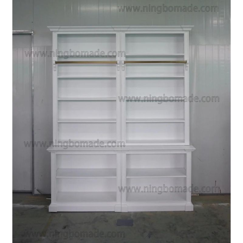 Classic Contemporary Interiors Furniture White/Black Poplar Wood Single Book Shelf with Ladder