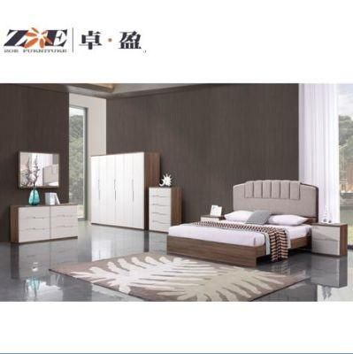 Modern Apartment Hotel Furniture Fabric Design Wooden Bedroom Set