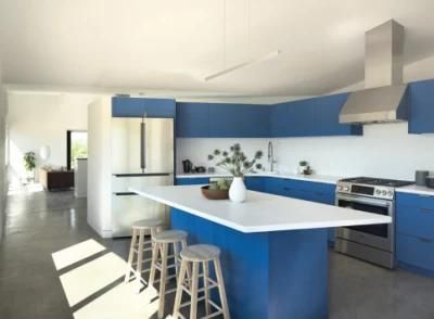 Beautiful Blue Wall Cupboard Factory Customized Laminate Modern Furniture Kitchen Cabinets