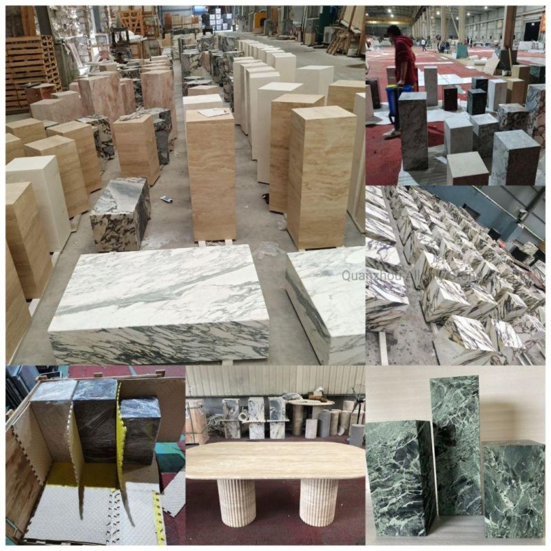 Kinds of Stone Material Vintage Marble Balls Base Luxury Home Post Modern Coffee Table